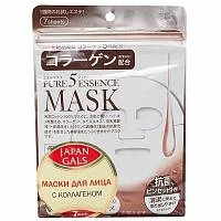 Маски для лица с коллагеном Pure 5 Essential питательная 7 шт JAPONICA JAPAN GALS